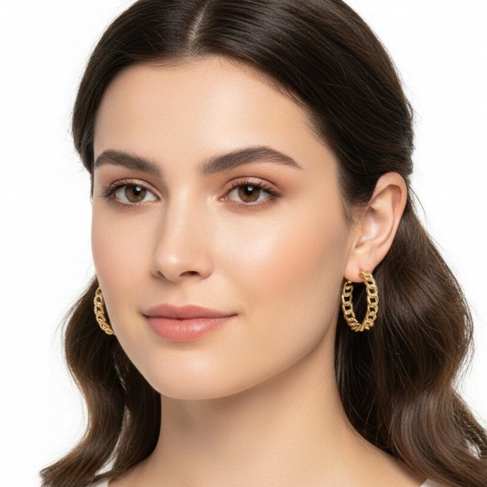 Universal Thread Gold Chain Hoop Earrings